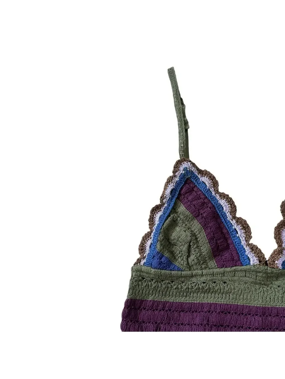 Free People Intimately Another Weekend Longline Bralette Crochet Knit Bra Purple